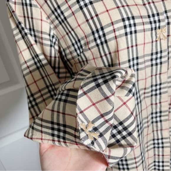 Nova check plaid collared blouse with embroidered bows - Picture 5 of 5